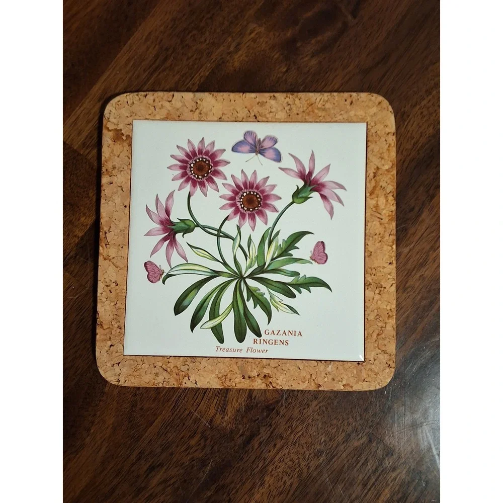 Vintage Portmeirion Botanic Garden Cork Backed Hot Pads Made In England Set Of 3
